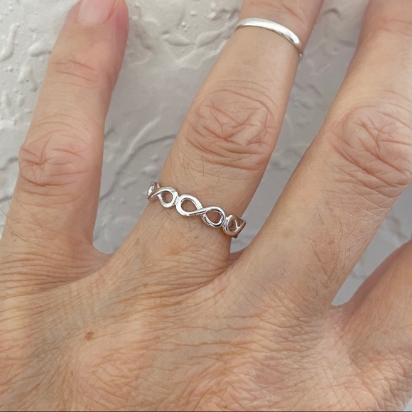 Jewelry - Sterling Silver Eternity Infinity Ring, Wedding Bands, Love Ring, Silver Rings